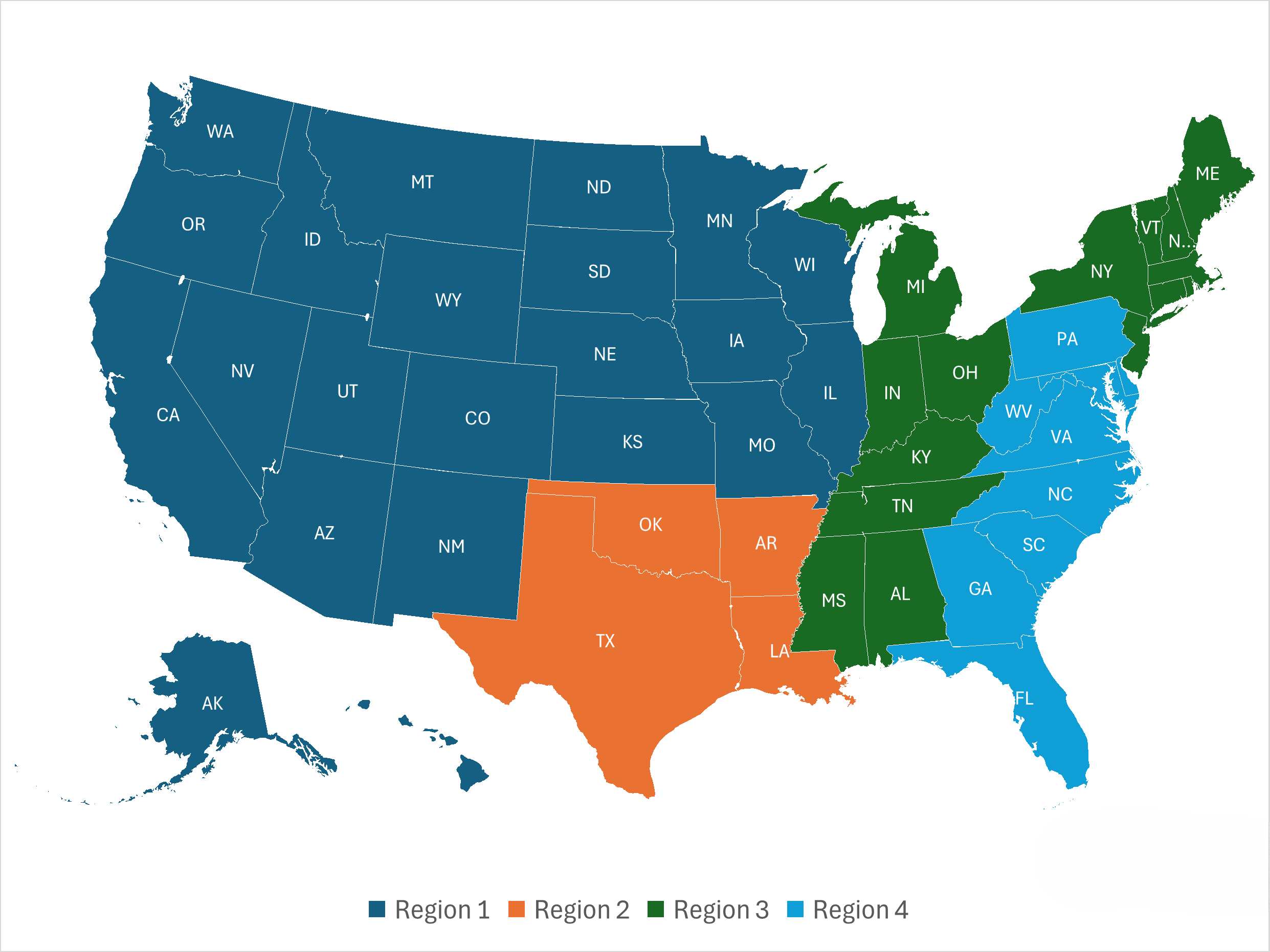 Map of regions